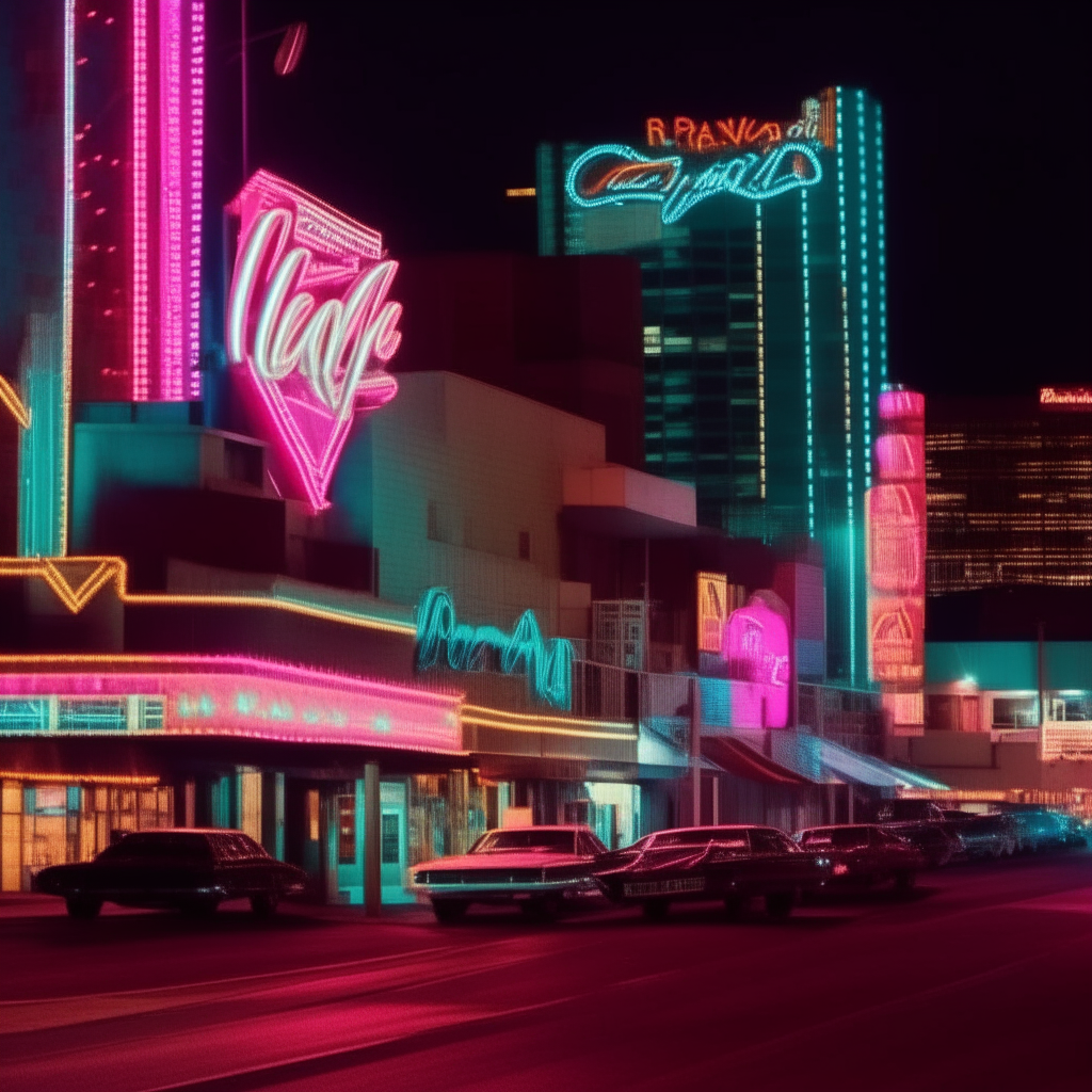 Vegas downtown night neon 80s