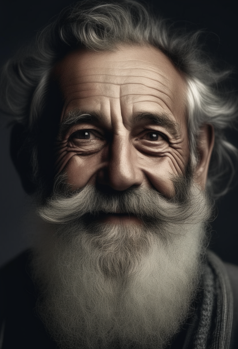 Homme vieux avec barbe 