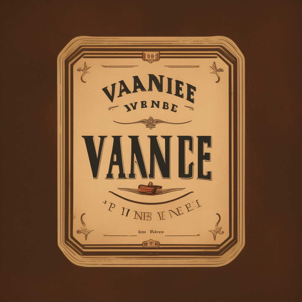 Text in a vintage font that reads 'VANDIERE.inc. SINCE 1800' with a bourbon whiskey label design aesthetic