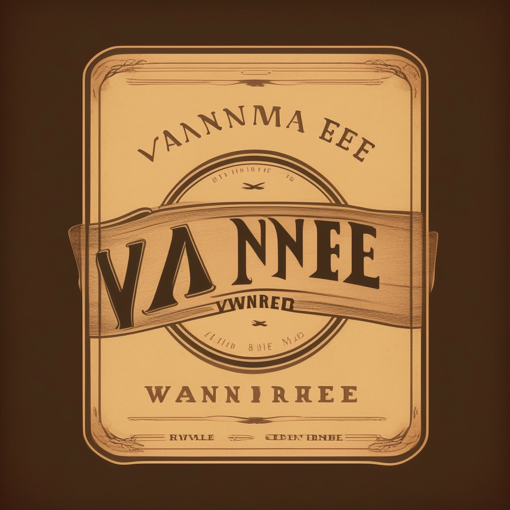 Text in a vintage font that reads 'VANDIERE .inc SINCE 1800' with a bourbon whiskey label design aesthetic