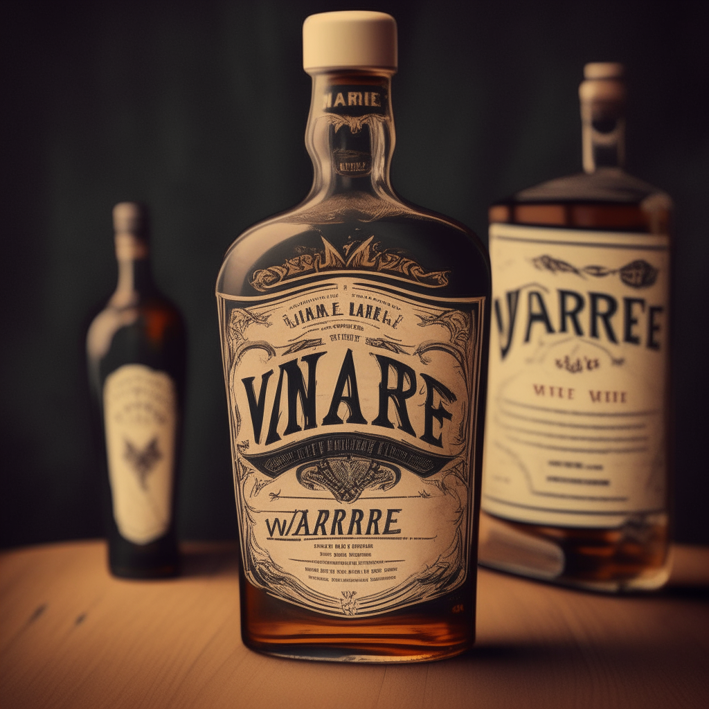 Hand-drawn vintage whiskey label for the brand 'VANDIERE'