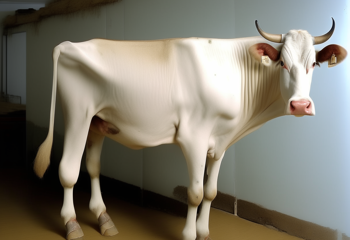A   Very skinny flat cow 