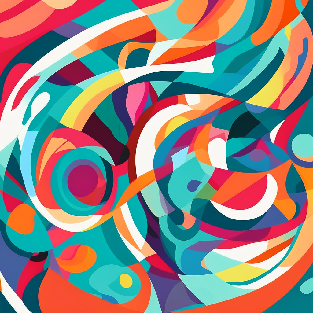 A stylized vector illustration of a colorful abstract pattern.