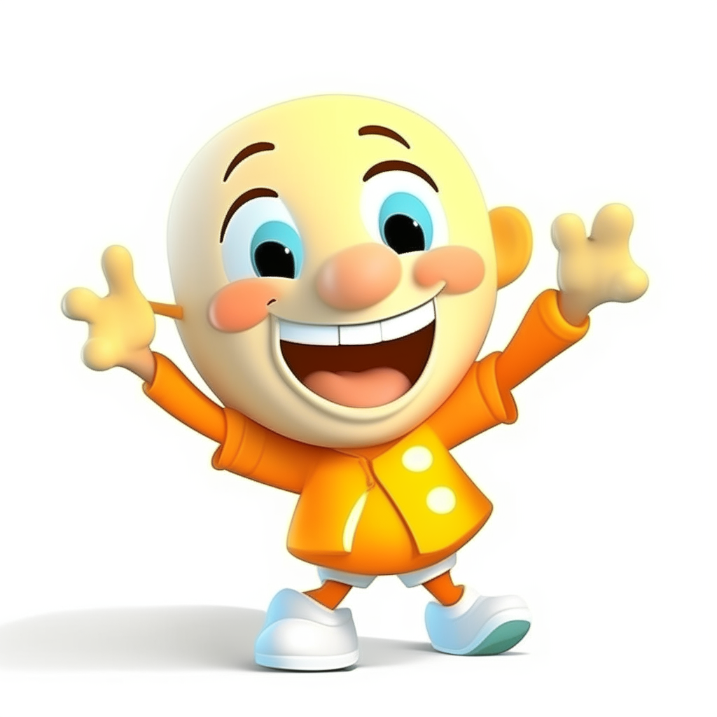 A cute cartoon salou mascot character smiling and waving