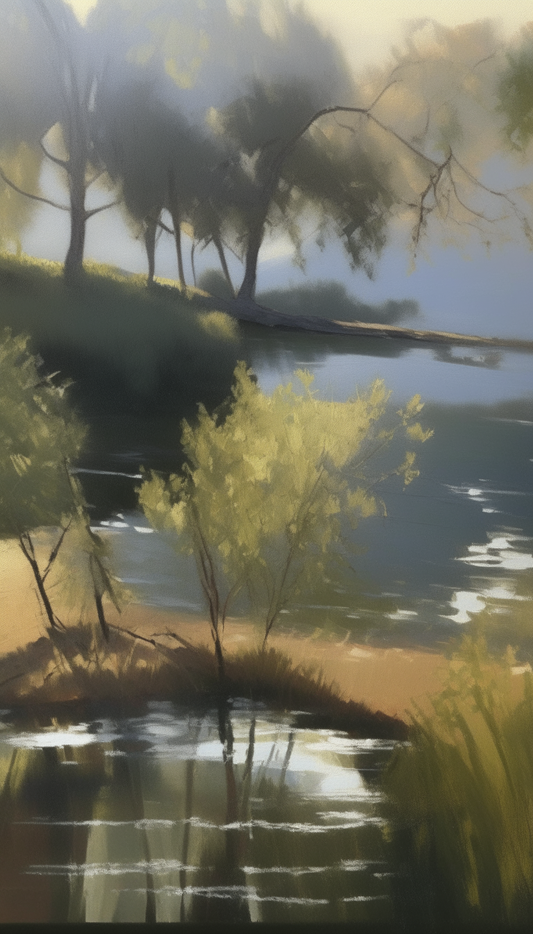 enhancing landscape details such as tree shadows and lake shimmer