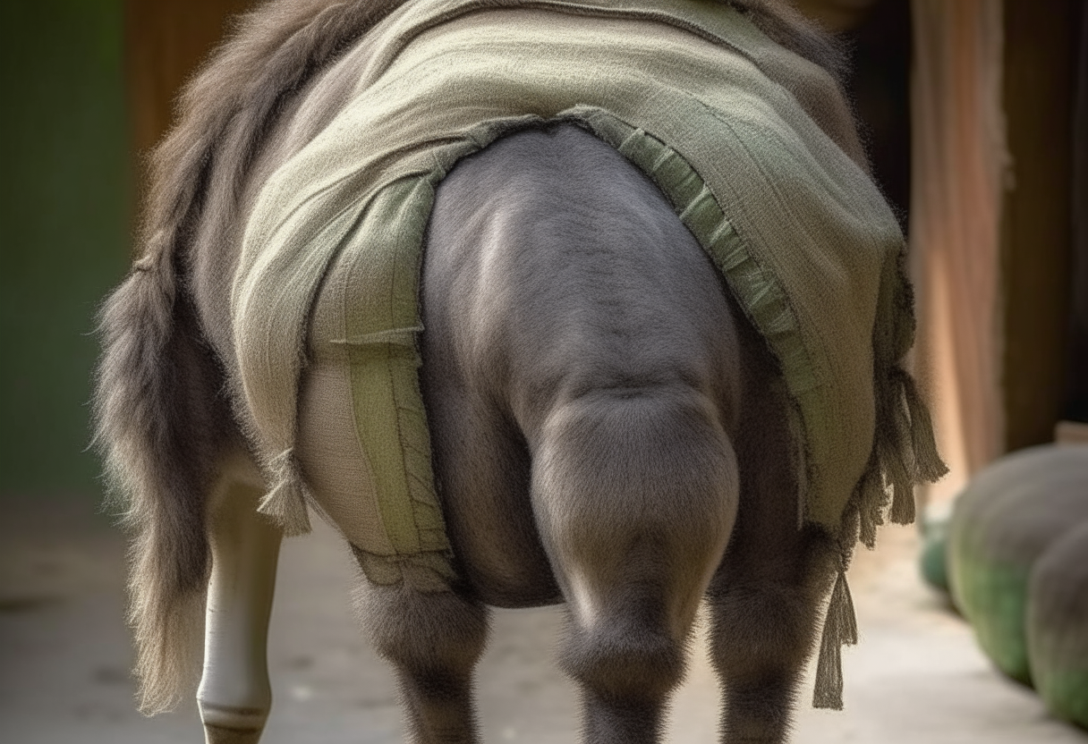 Donkey's tail full of wounds