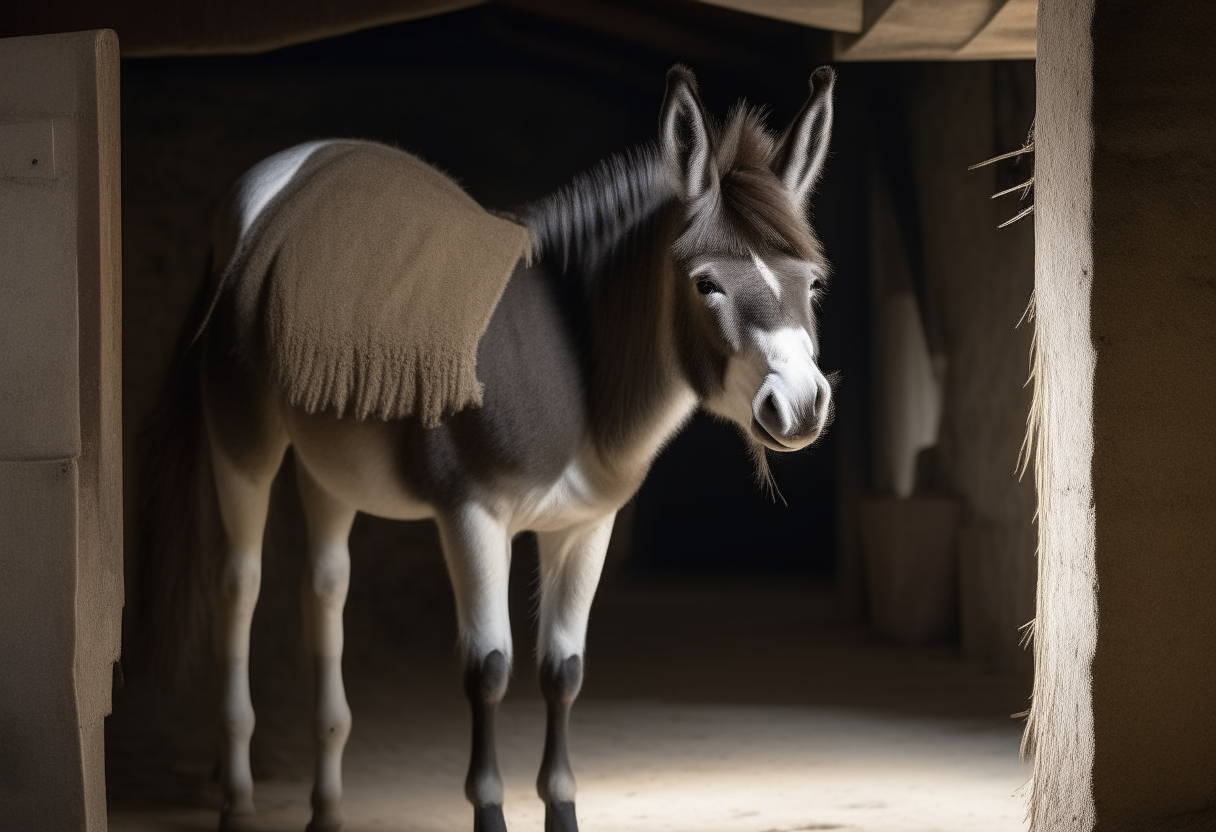 A donkey in a lux stable 