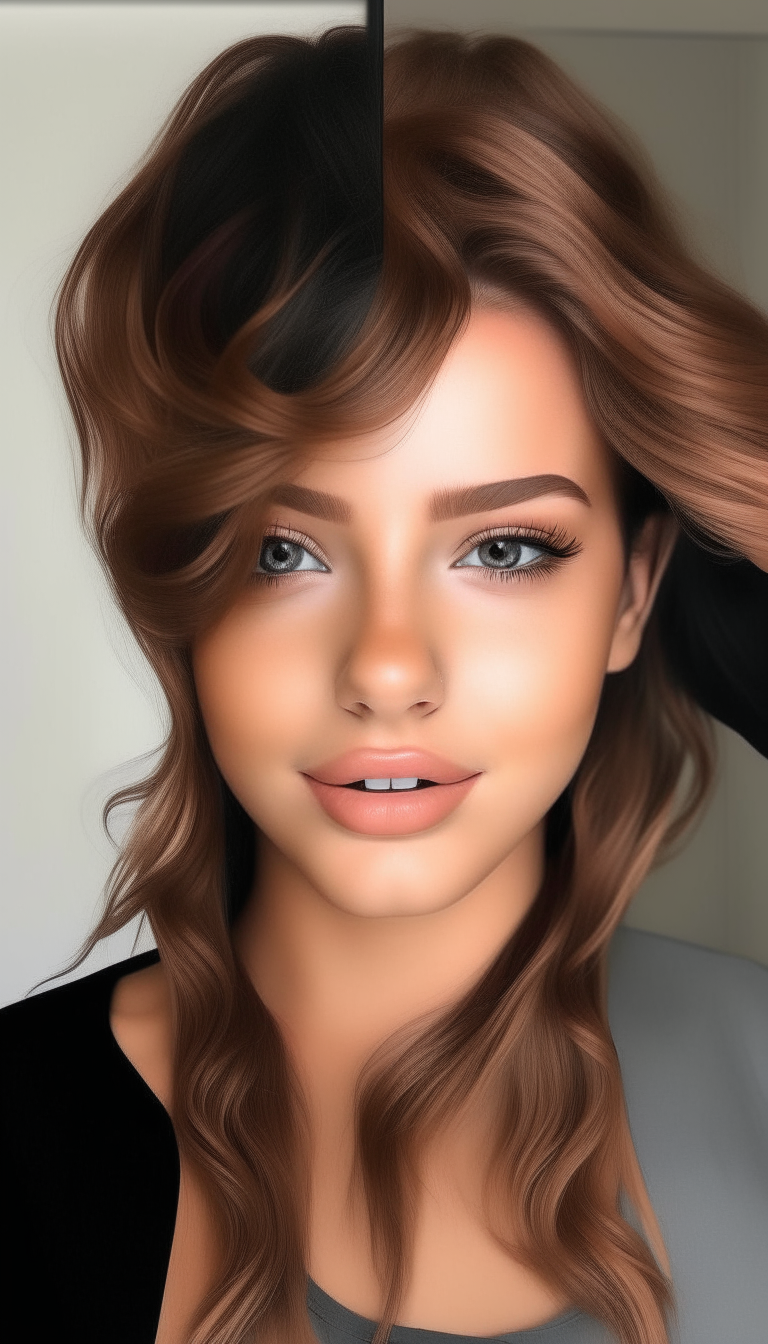 change the hair to be longer and light brown in color