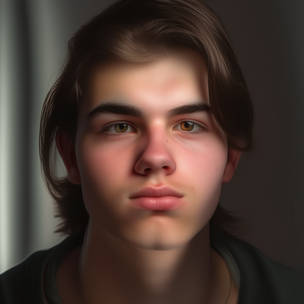 portrait of a more beautiful Eric with fuller lips, longer lashes and smoother skin