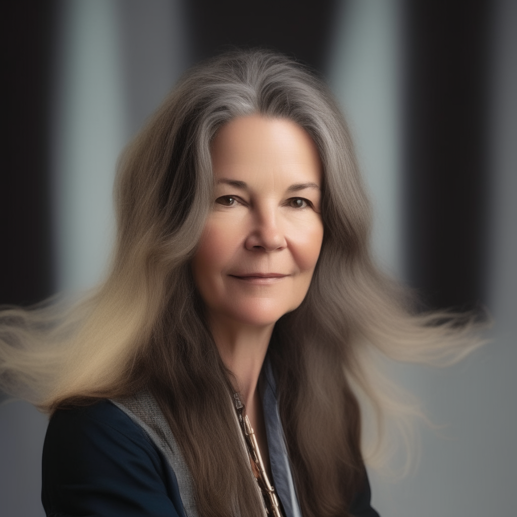 portrait of the university dean with long, styled hair and a look of regular self-care through beauty treatments