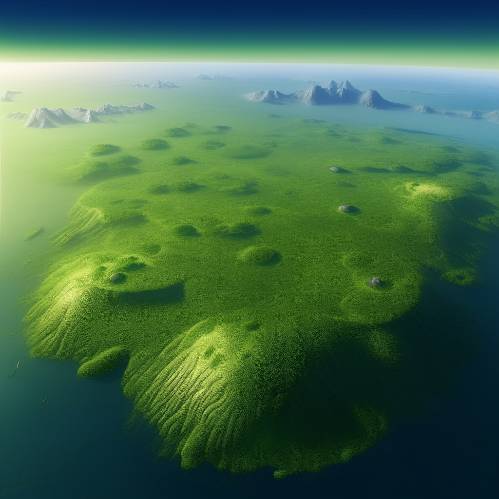 Aerial view of vast green plains on an Earth-like planet