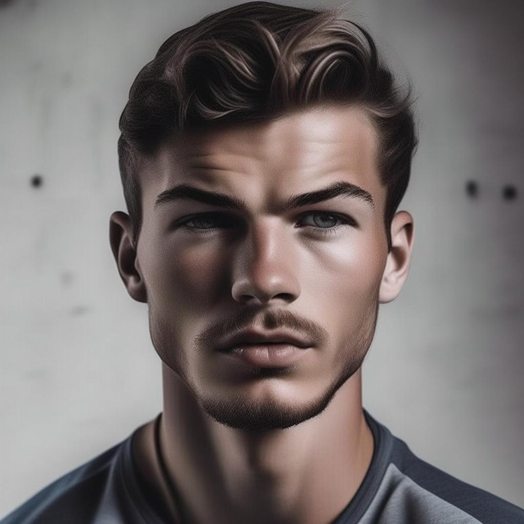 Further enhance the attractiveness and handsomeness of the footballer in image-8