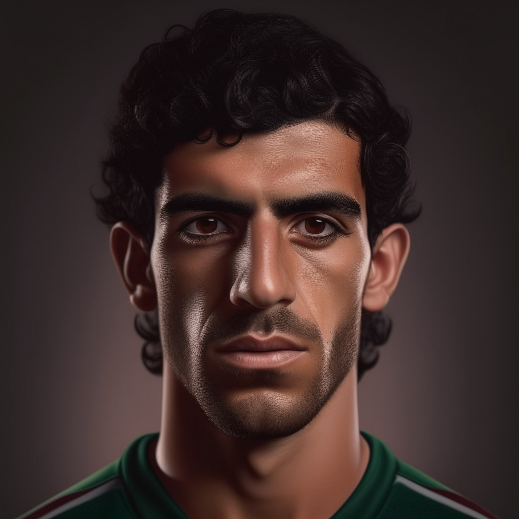 A handsome portrait of the Portuguese footballer, with distinctly Portuguese facial features and appearance.