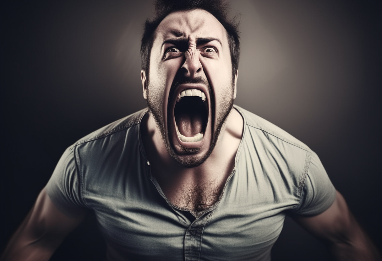 A man  into a big chest screaming 