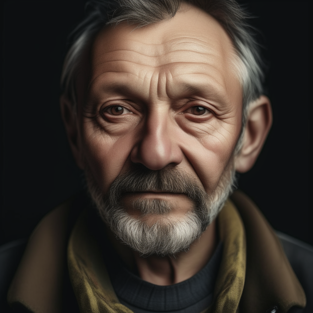 portrait of a 45 year old Ukrainian man, resemblance to the father in image-5