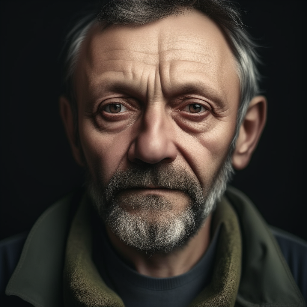 portrait of a 40 year old Ukrainian man, resemblance to the father in image-5