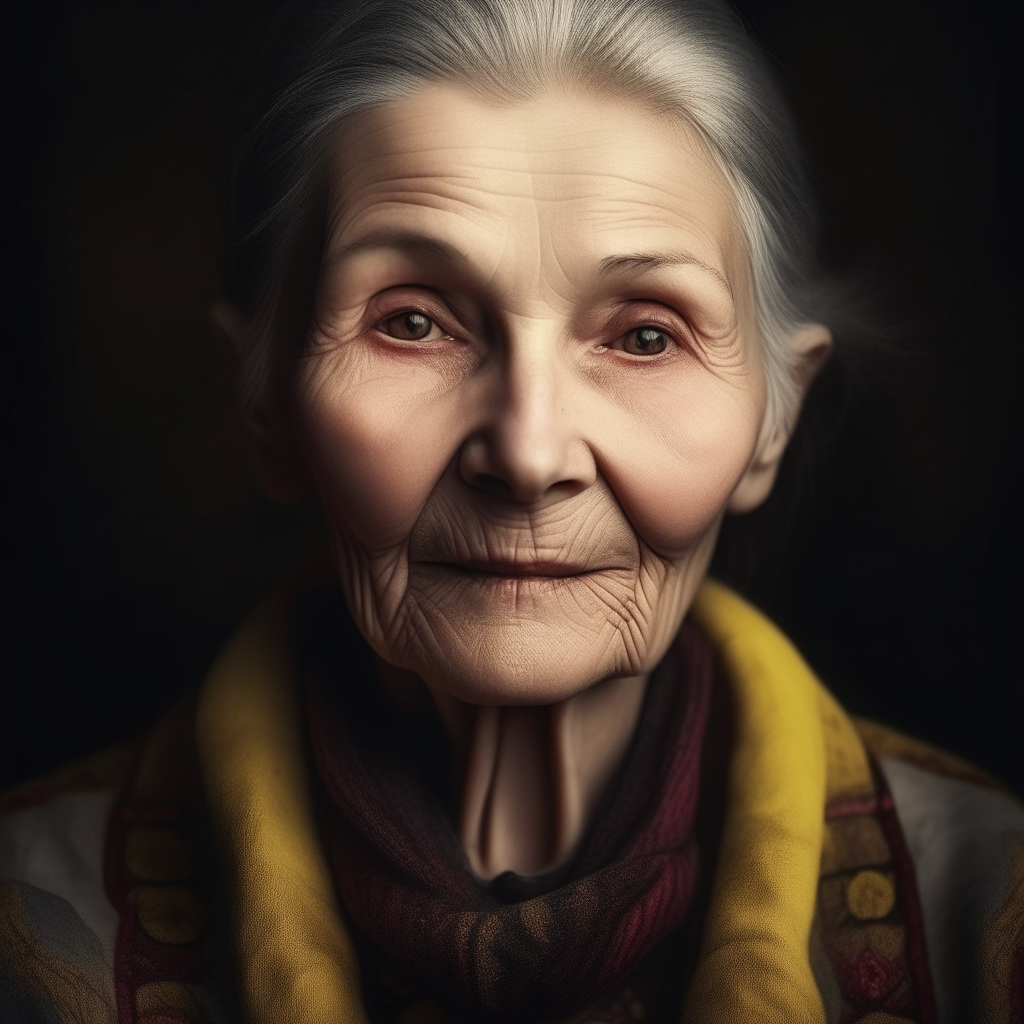 portrait of a 60 year old Ukrainian woman, resemblance to the father in image-5