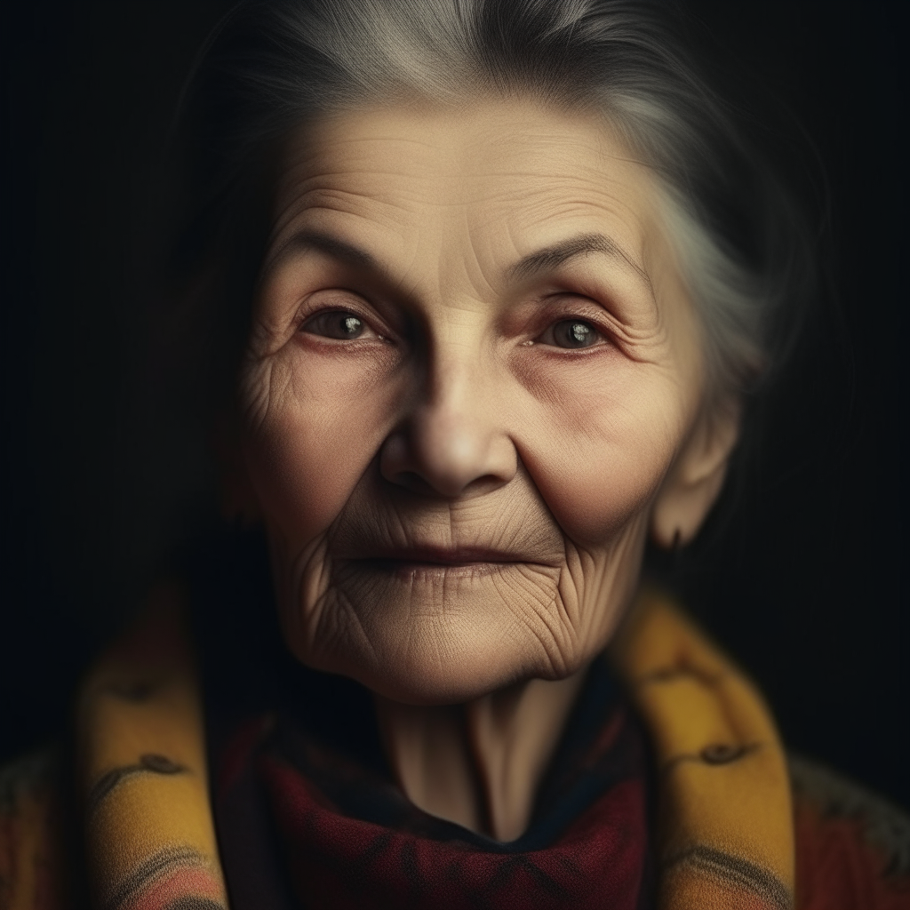 portrait of a 60 year old Ukrainian woman, resemblance to the mother in image-8