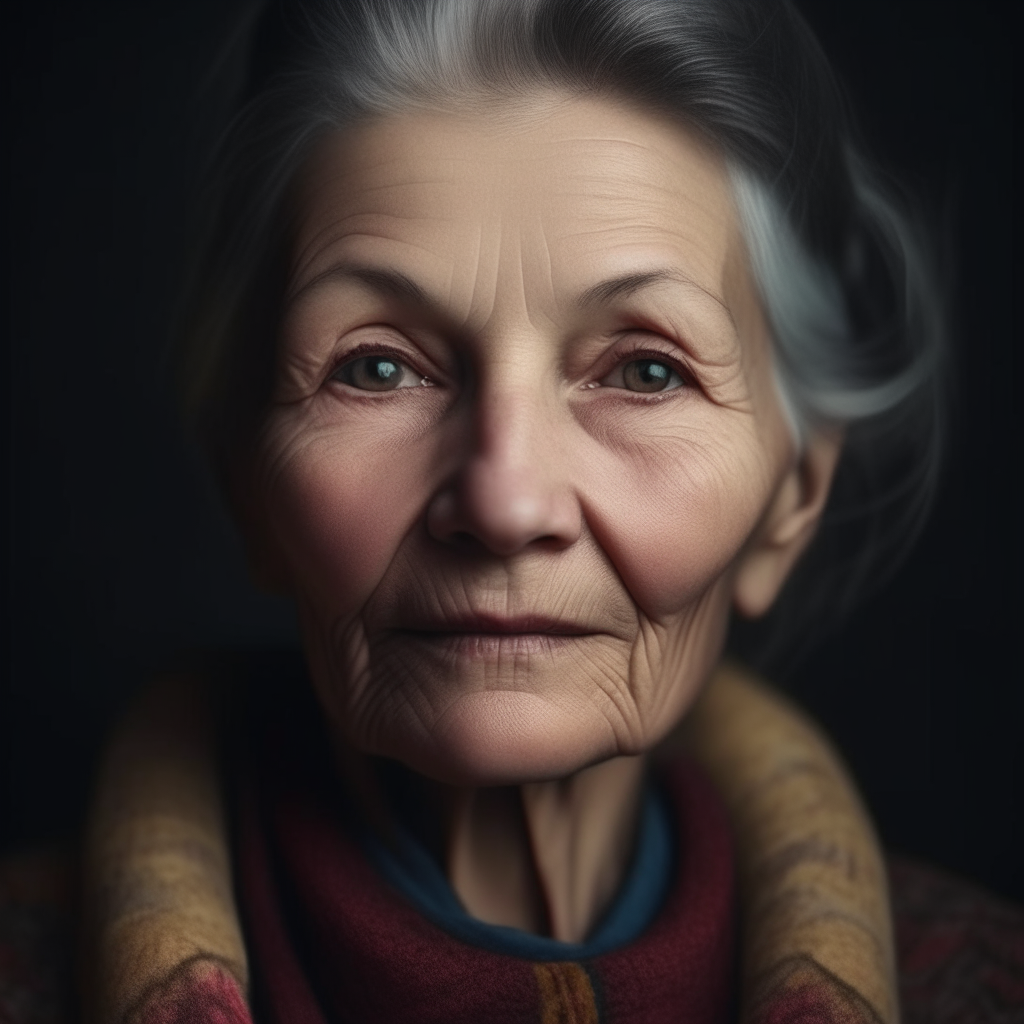 portrait of a 55 year old Ukrainian woman, resemblance to the mother in image-8