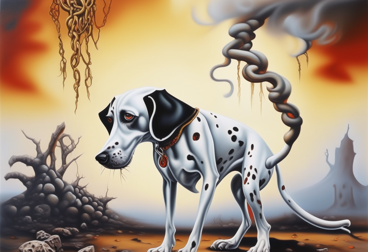 a dog in the style of Salvador dali