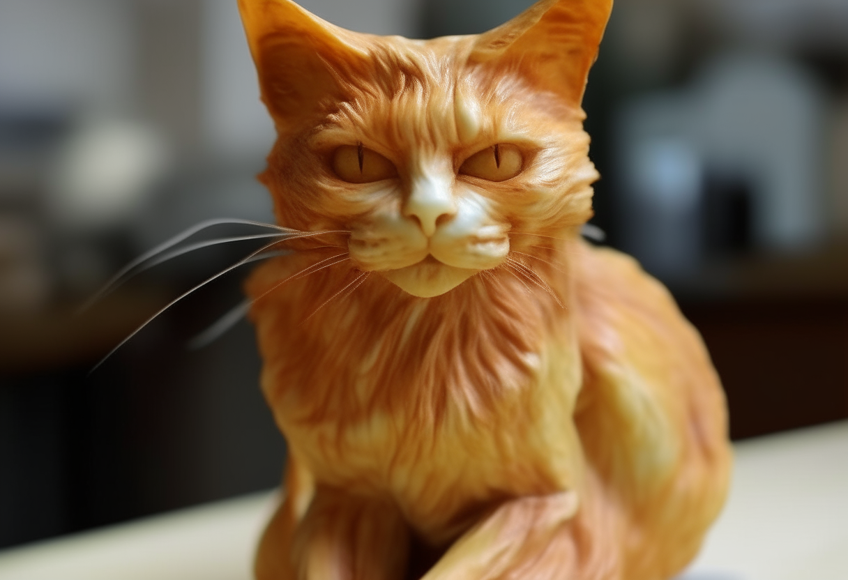 A cat made by wax 
