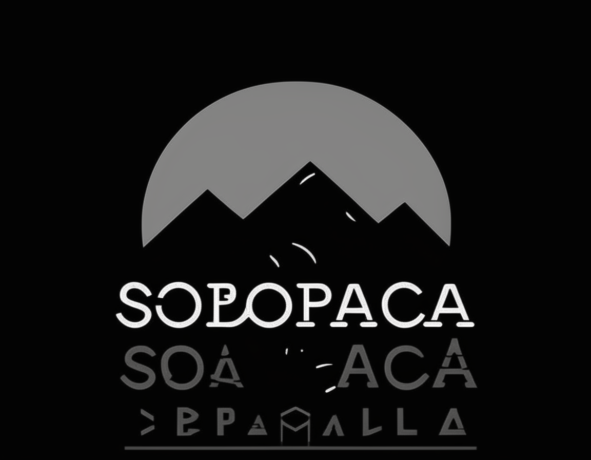 Modified logo for Solopaca in simple black and white style suitable for printing on clothing