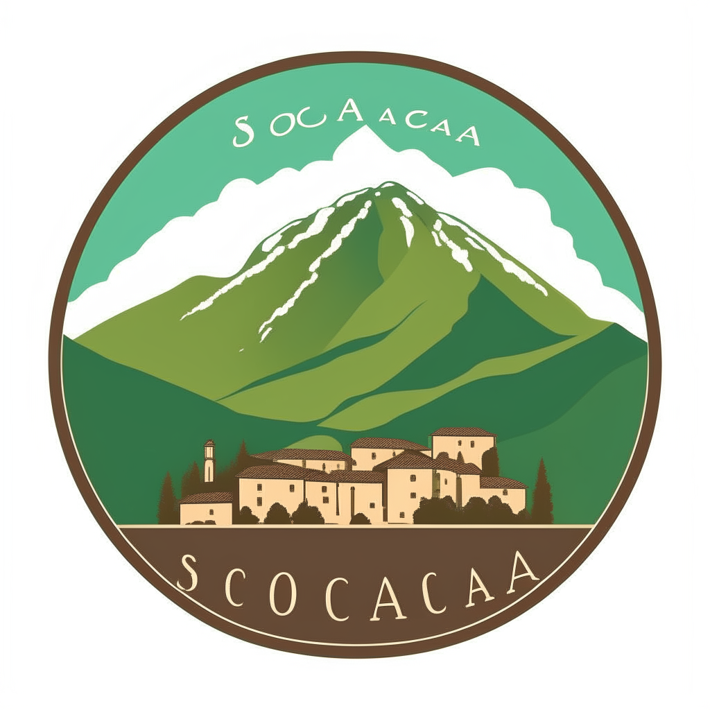 Logo for the town of Solopaca, Italy with a silhouette of the mountains and rolling hills