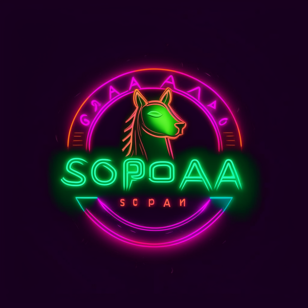 Dynamic logo for Solopaca with name in neon lights effect