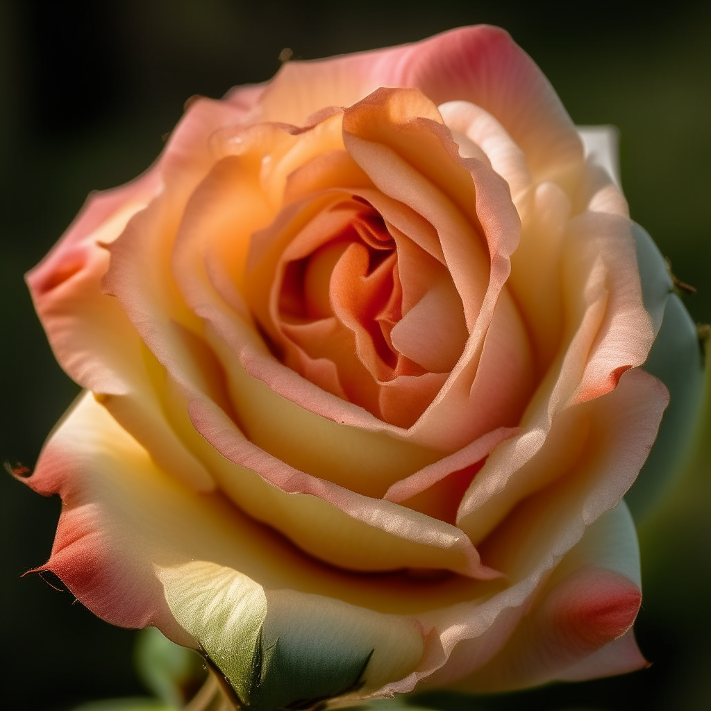 A close-up view of a rose in bloom