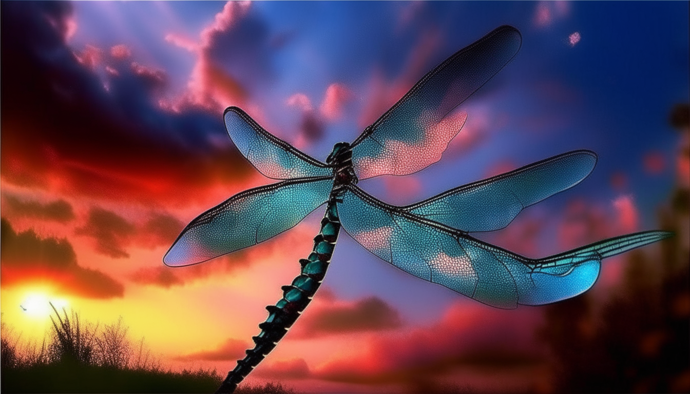 dragon fly. beatiful sky