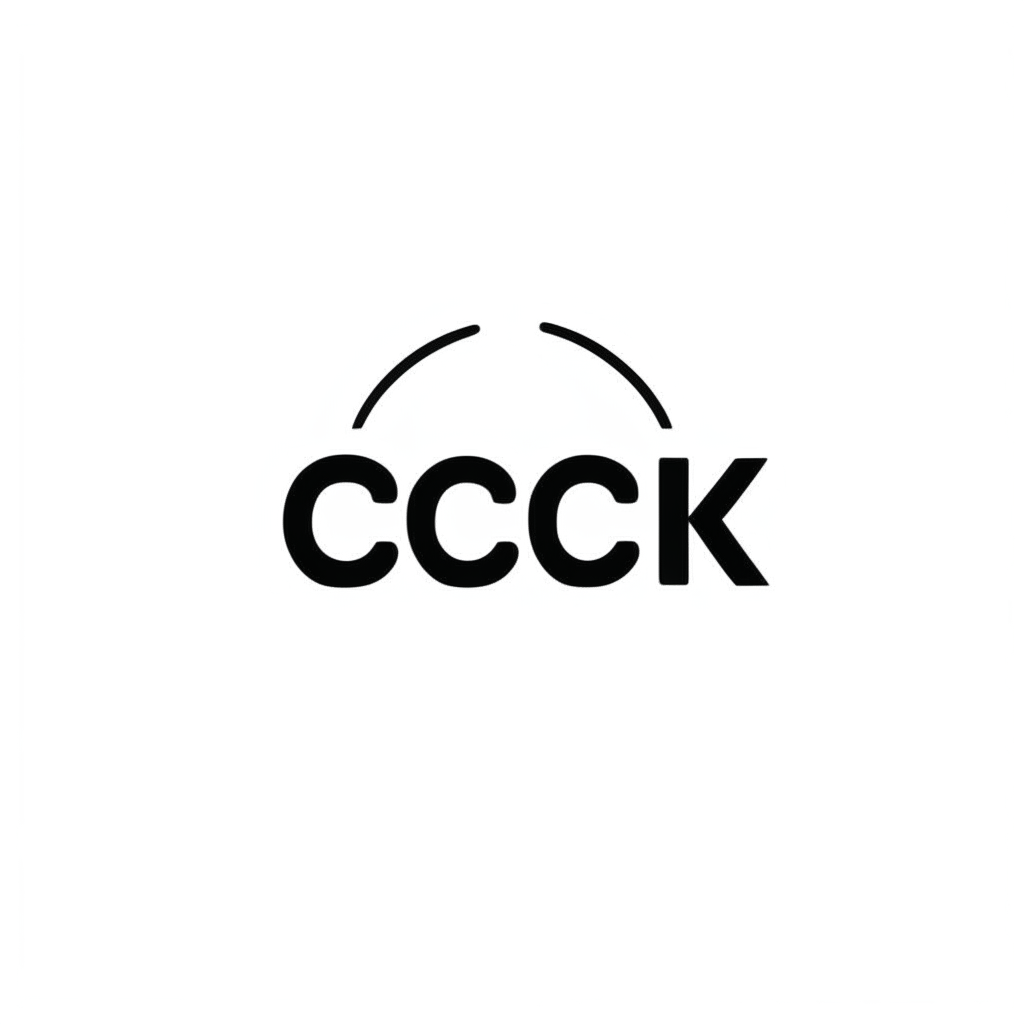 a minimalist logo with the word cook in black bold sans-serif font on a white background