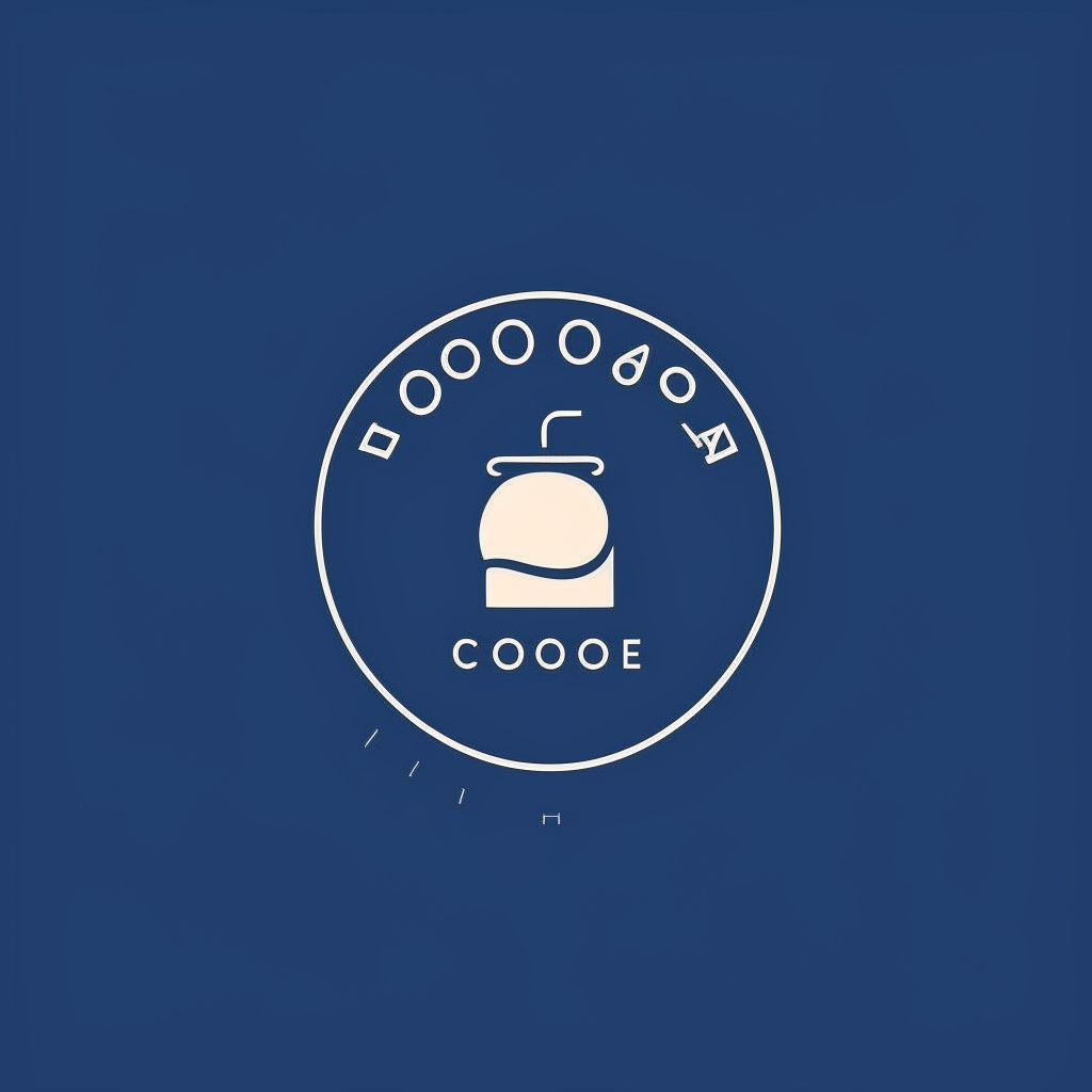 a minimalist logo with the words home cook in a thin sans serif font on a navy blue background