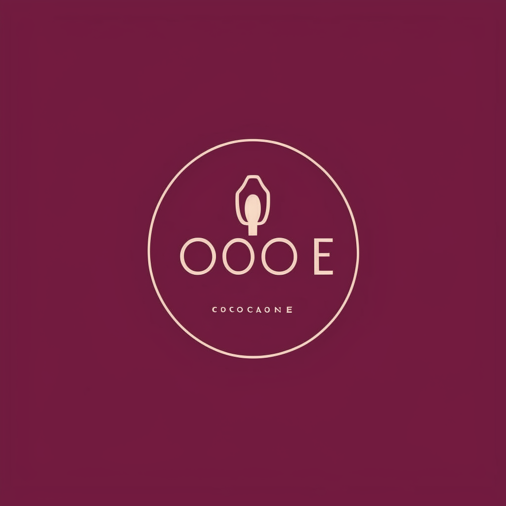 a minimalist logo with the words home cook in a bold sans serif font on a burgundy background