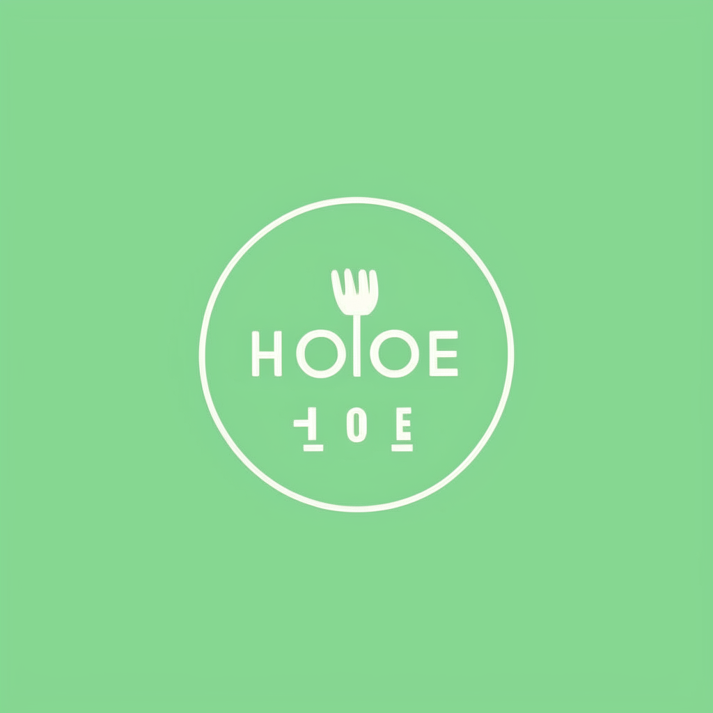 a minimalist logo with the words home cook in a sleek sans serif font on a light green background