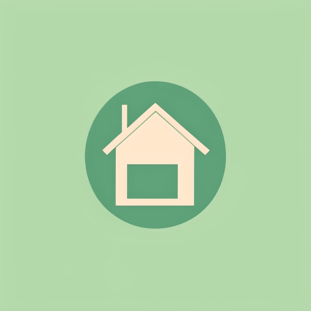 a minimalist logo with the word HOME in a thin sans serif font on a light green background