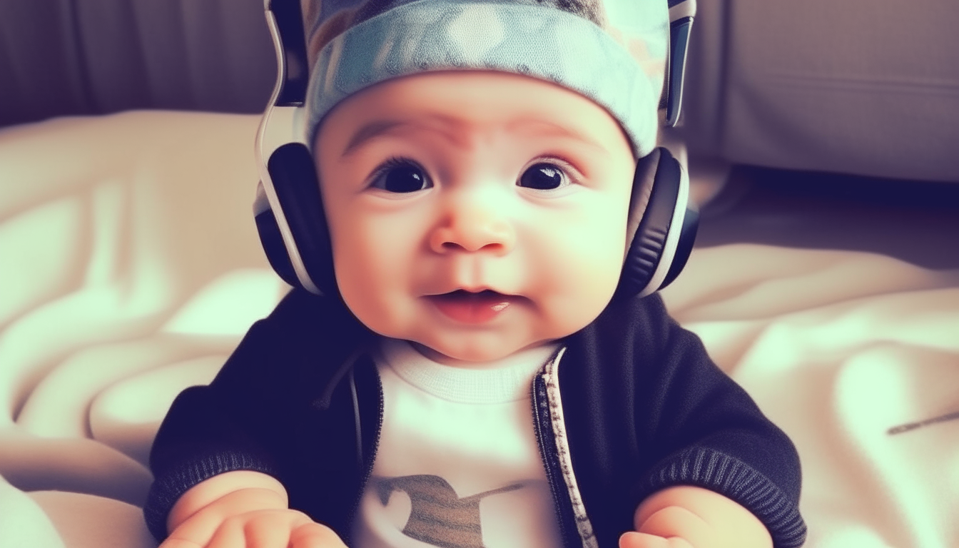 cute baby rap playing.