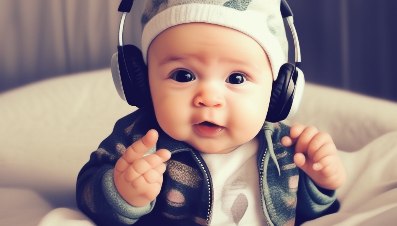 cute baby rap playing.