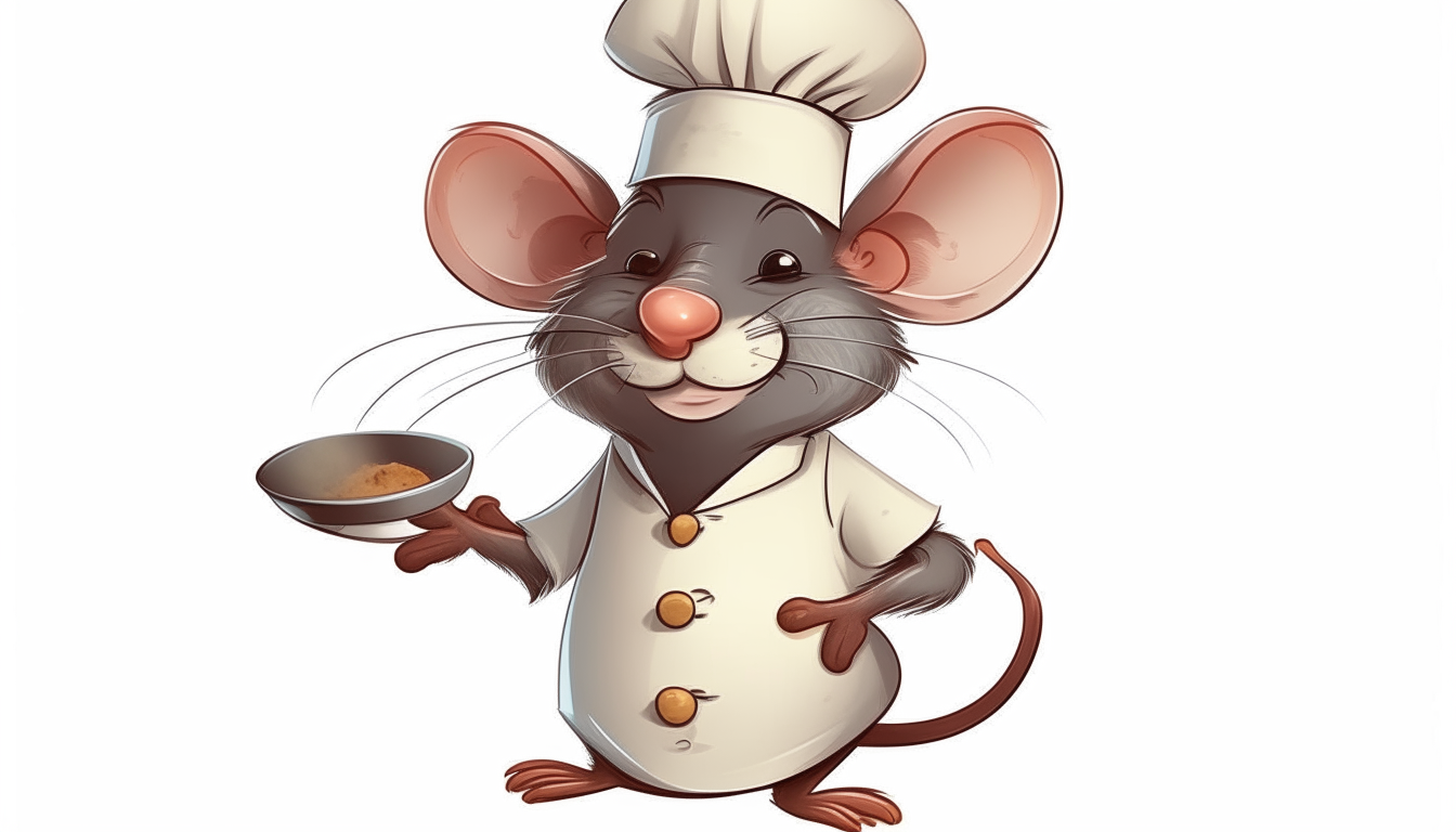 chef rat. cartoon. no background