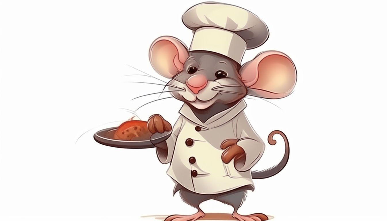 chef rat. cartoon. no background