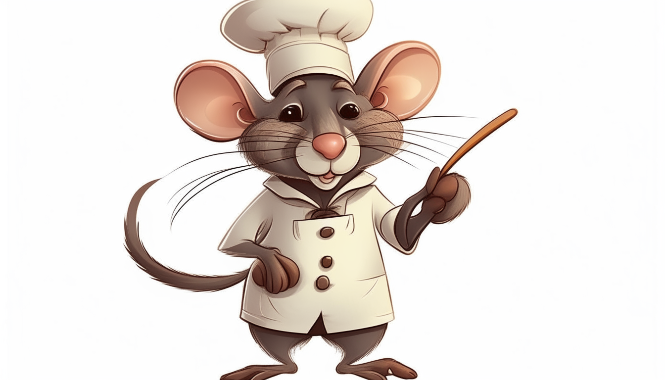 chef rat. cartoon. no background