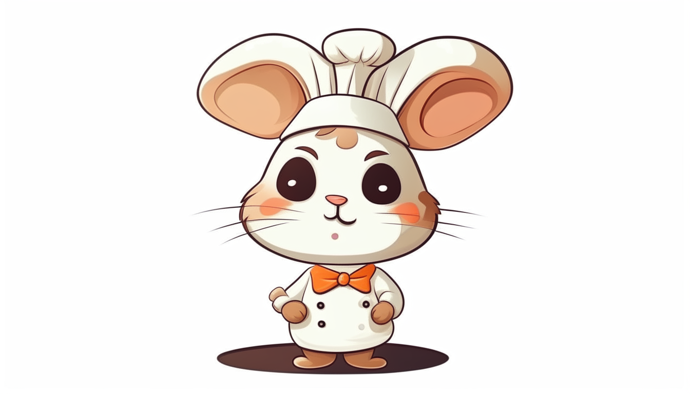 chef cute bunny. cartoon. no background