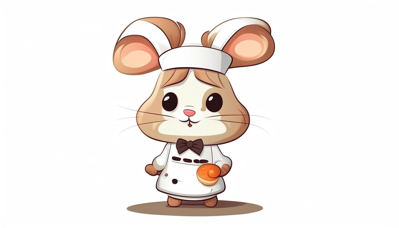 chef cute bunny. cartoon. no background