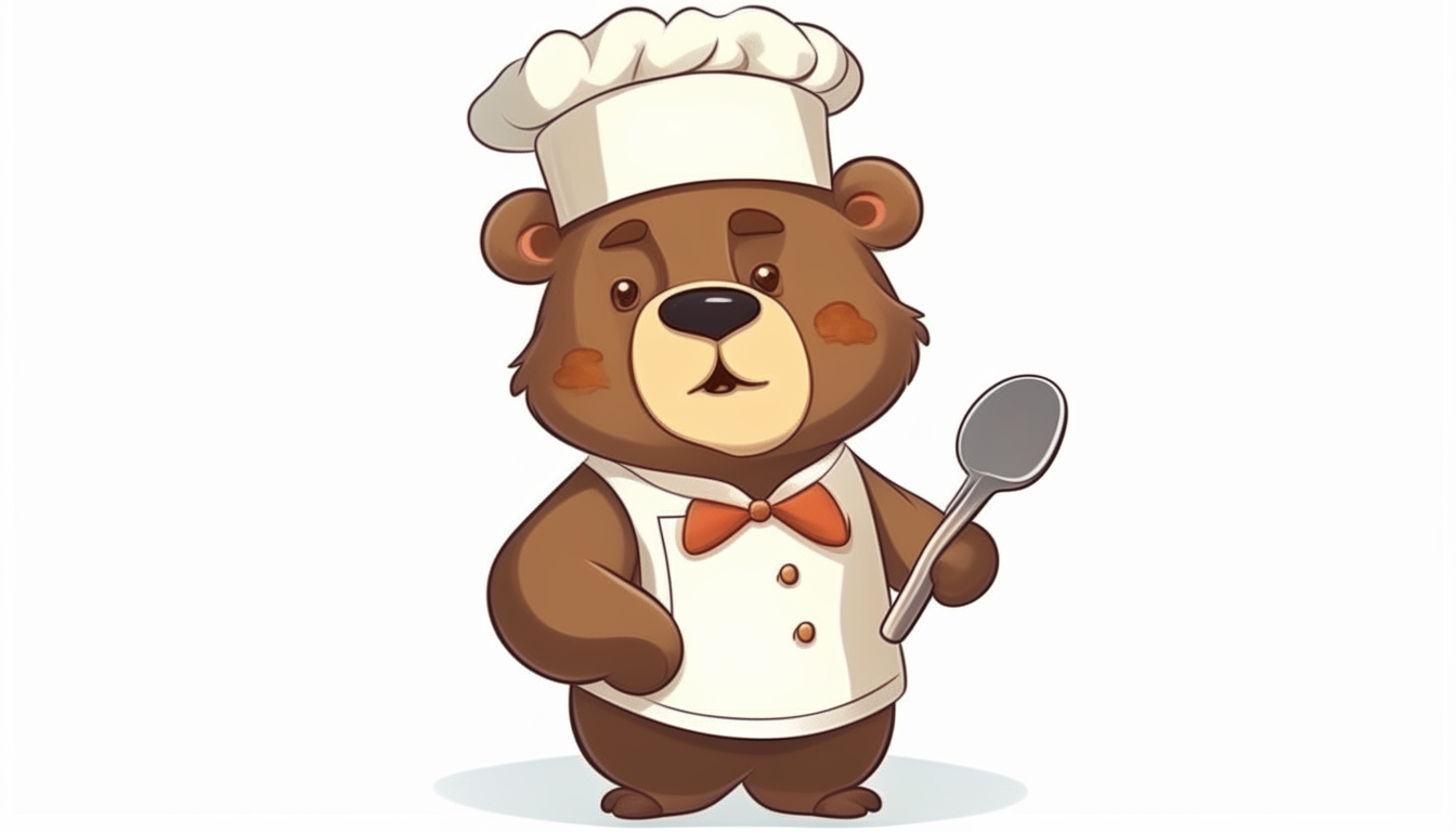 chef bear. cartoon. no background