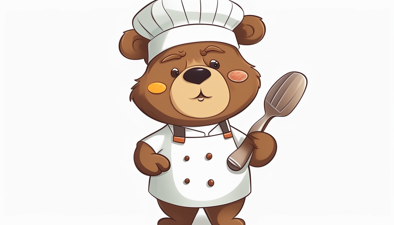chef bear. cartoon. no background