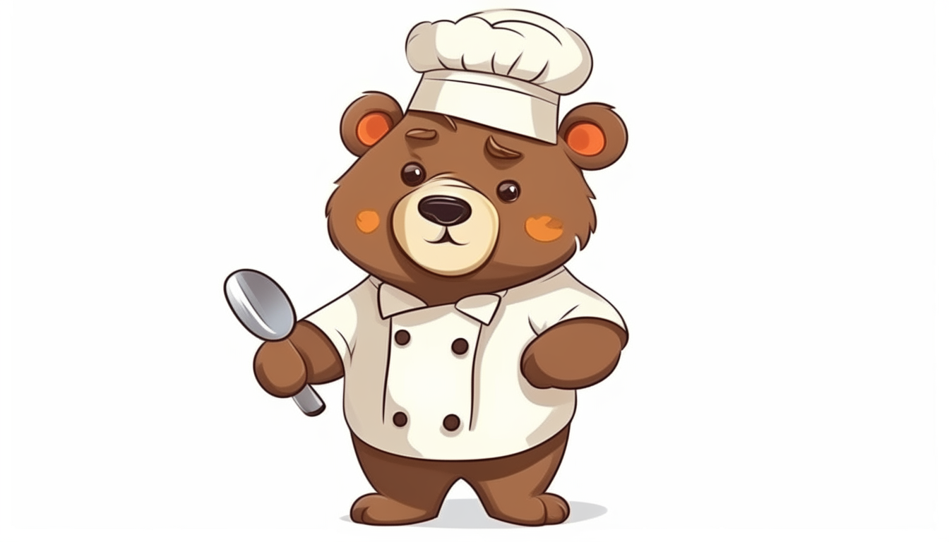 chef bear. cartoon. no background