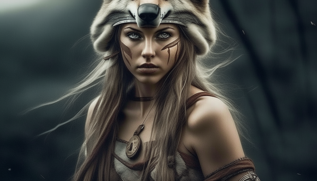 wolf woman. warrior. surreal.