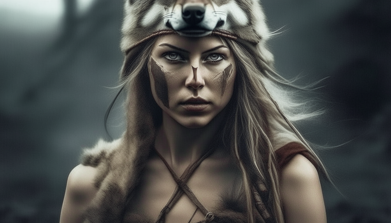 wolf woman. warrior. surreal.
