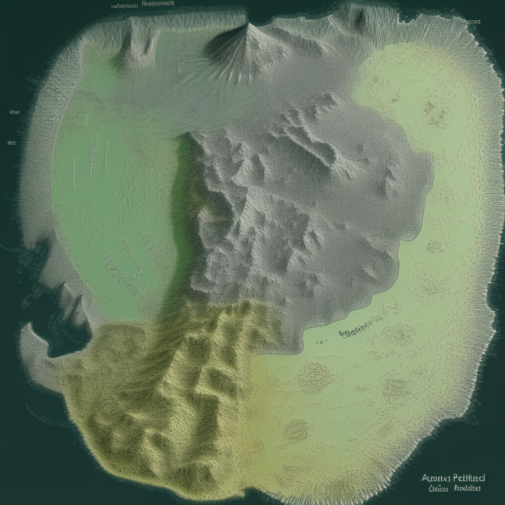 A detailed topographic map of the continent of Astra on the moon Lune, featuring prominent mountain ranges, rivers, forests, cities and points of interest clearly labeled