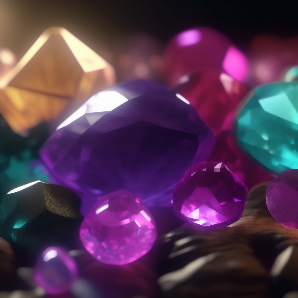 Thumbnail for Gaming Gem Collection channel: A closeup of a glowing purple gem surrounded by other colored gems