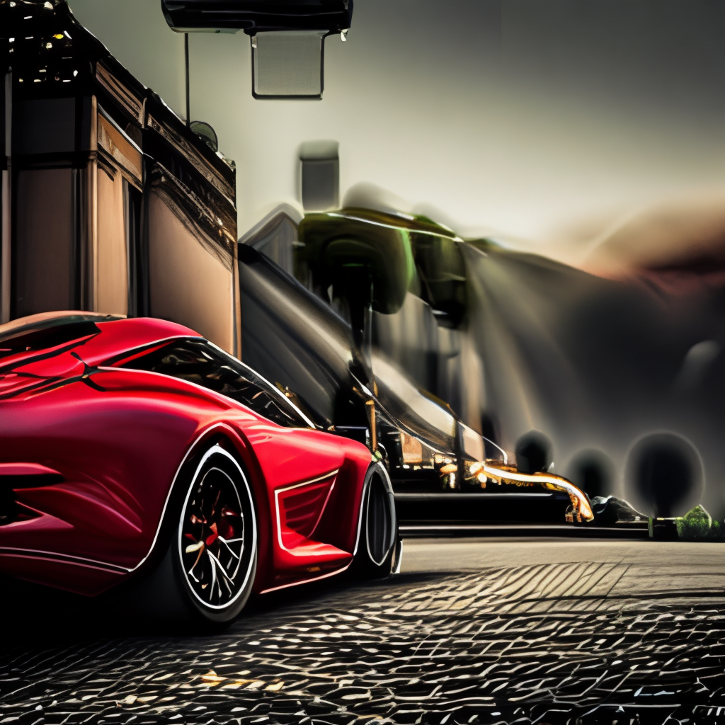 a red sports car, close shot, 35mm, realism, octane render, 8k